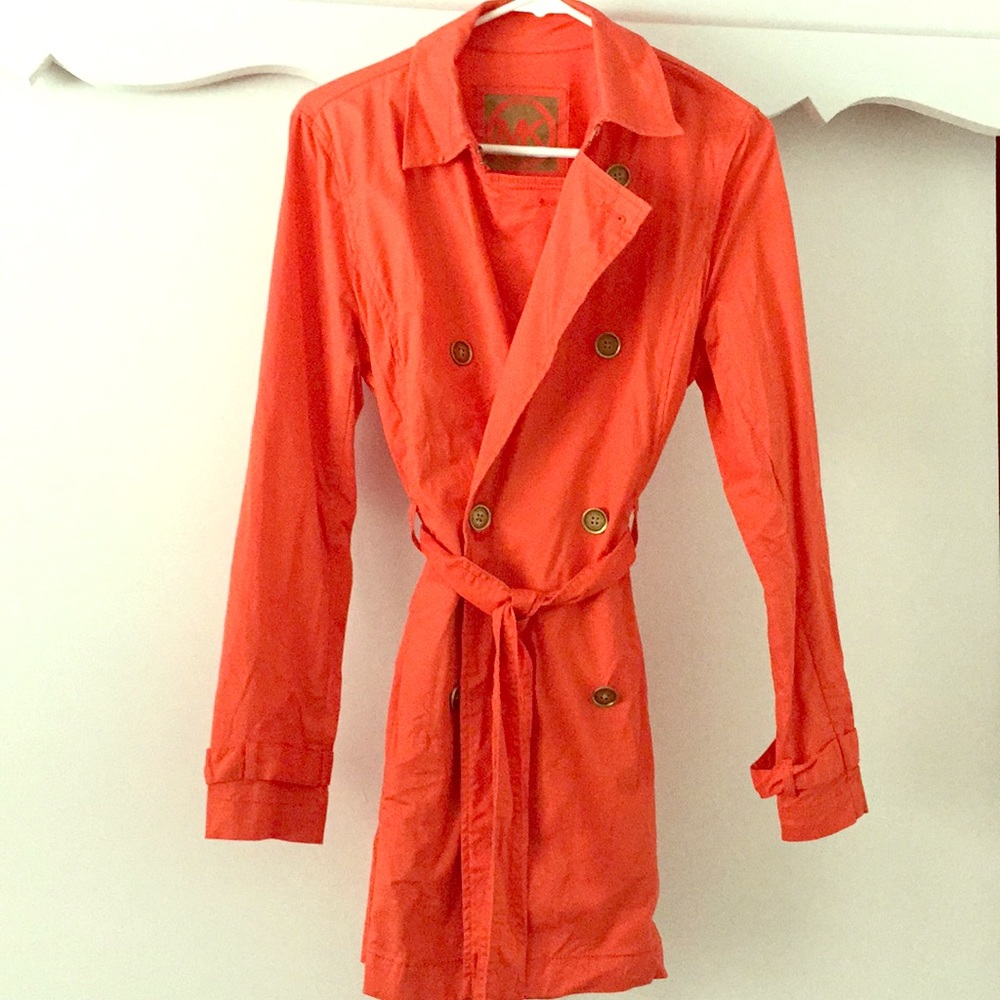Burnt Orange Michael Kors Trench Coat
